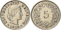 World Coins - Coin, Switzerland, 5 Rappen, 1934, Bern, , Nickel, KM:26b