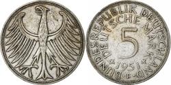 World Coins - GERMANY - FEDERAL REPUBLIC, 5 Mark, 1951, Stuttgart, Silver, , KM:112.1