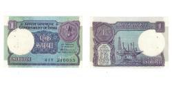 World Coins - Banknote, India, 1 Rupee, KM:78Aa, AU(55-58)