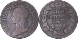 World Coins - Coin, France, Dupré, 5 Centimes, AN 5, Paris, , Bronze, KM:640.1