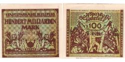 World Coins - Germany, Bielefeld, 100 Milliarden Mark, 1923-02-15, AU(50-53), Grabowski:88