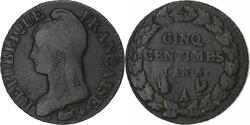 World Coins - France, 5 Centimes, Dupré, AN 8/5, Paris, Bronze, , Gadoury:126a