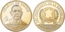 World Coins - France, Medal, Les Présidents de la République, Charles De Gaulle, Copper