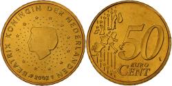 World Coins - Netherlands, Beatrix, 50 Euro Cent, BU, 2002, Utrecht, Nordic gold,