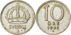 World Coins - Sweden, Gustaf V, 10 Öre, 1945, Silver, , KM:813