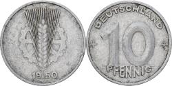World Coins - Democratic Republic of Germany, 10 Pfennig, 1950, Berlin, Aluminum,