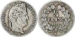 World Coins - France, Louis-Philippe, 1/4 Franc, 1835, Lyon, , Silver, KM:740.4