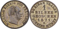 World Coins - Prussia, Wilhelm I, 1 Silber Groschen, 1871, Frankfurt am Main, Billon