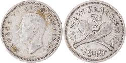 World Coins - Coin, New Zealand, George VI, 3 Pence, 1940, British Royal Mint,