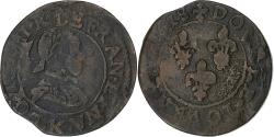 World Coins - France, Louis XIII, Double Tournois, 1618, Bordeaux, Copper,