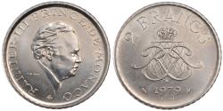 World Coins - Coin, Monaco, 2 Francs, 1979, , Nickel, KM:E71, Gadoury:151