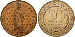 World Coins - France, 10 Francs, Hugues Capet, 1987, FDC, Nickel-Bronze,