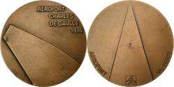 World Coins - France, Medal, Aéroport Charles de Gaulle, Paris, 1974, Bronze, Gilioli
