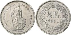 World Coins - Switzerland, 1/2 Franc, 1991, Bern, Copper-nickel, , KM:23a.3