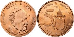 World Coins - Vatican, Token, 5 C, Essai-Trial Jean Paul II, 2005, Copper Plated Steel