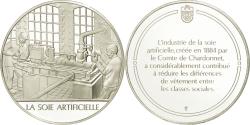 World Coins - France, Medal, La soie artificielle, Sciences & Technologies, , Silver