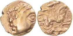 Ancient Coins - Coin, Aulerci Cenomani, 1/4 statère au cheval androcéphale et au personnage