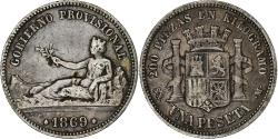 World Coins - Spain, Provisional Government, Peseta, 1869, Madrid, Silver, , KM:652