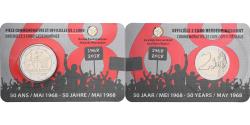 World Coins - Belgium, 2 Euro, 50 Years - May 1968, Coin card, 2018, Bi-Metallic,