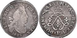 World Coins - France, Louis XIV, 4 Sols 2 Deniers, 4 Sols aux 2 L, 1692, Dijon, Silver