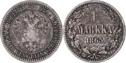 World Coins - Coin, Finland, Alexander II, Markka, 1865, Helsinki, , Silver, KM:3.1