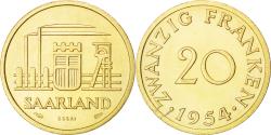 World Coins - Coin, SAARLAND, 20 Franken, 1954, Paris, , Aluminum-Bronze, KM:E3