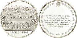 World Coins - France, Medal, L'écluse à sas, Sciences & Technologies, , Silver