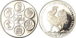 World Coins - France, Medal, Coq, Fin du Cours Légal du Franc, Politics, 2001,