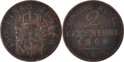 World Coins - German States, 2 Pfennig, 1868