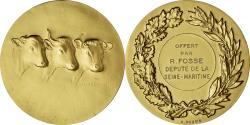 World Coins - France, Medal, Agriculture, Vaches, 1967, Coeffin, , Gilt Bronze