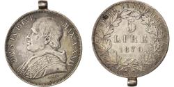 World Coins - Coin, ITALIAN STATES, PAPAL STATES, Pius IX, 5 Lire, 1870, Rome,