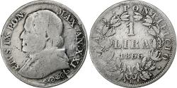 World Coins - Coin, ITALIAN STATES, PAPAL STATES, Pius IX, Lira, 1866, Roma, , Silver
