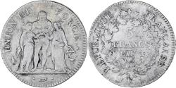 World Coins - France, Directoire, Union et Force, 5 Francs, AN 7, Bordeaux, , Silver
