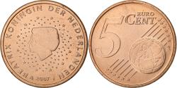 World Coins - Netherlands, 5 Euro Cent, 2007, Utrecht, Copper Plated Steel,