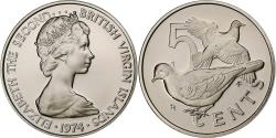 World Coins - British Virgin Islands, Elizabeth II, 5 Cents, 1974, Franklin Mint, Proof