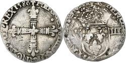 World Coins - France, Henri III, 1/8 Ecu, 1586, Nantes, Silver, , Gadoury:485