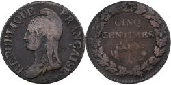 World Coins - France, 5 Centimes, Dupré, AN 5, Paris, Copper,