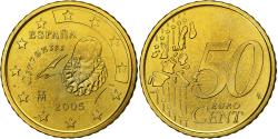 World Coins - Spain, 50 Centimes, Miguel de Cervantes, 2005, Madrid, Nordic gold,