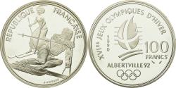 World Coins - Coin, France, Slalom skiers, 100 Francs, 1990, BE, , Silver, KM:984
