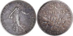 World Coins - Coin, France, Semeuse, 50 Centimes, 1909, Paris, , Silver, KM:854