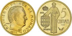 World Coins - Coin, Monaco, Rainier III, 5 Centimes, 1976, ESSAI,