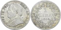 World Coins - ITALIAN STATES, PAPAL STATES, Pius IX, Lira, 1868, Rome, Silver,