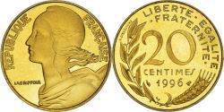 World Coins - Coin, France, Marianne, 20 Centimes, 1996, Paris, Proof / BE,