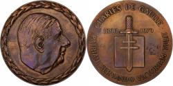 World Coins - France, Medal, De Gaulle, Patriam Servando Victoriam Tvlit, 1970, Bronze