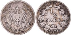 World Coins - Coin, GERMANY - EMPIRE, 1/2 Mark, 1905, Berlin, , Silver, KM:17