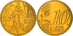 World Coins - France, 10 Euro Cent, 2014, Paris, BU, , Brass, Gadoury:4b.