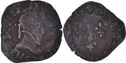 World Coins - Coin, France, Henri III, Double Tournois, 1587, Troyes, , Copper