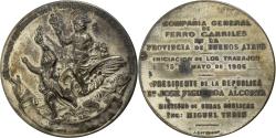 World Coins - Argentina, Medal, Compania General de Ferro Carriles, 1906, Silver Plated