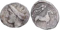 Ancient Coins - Iberia, Drachm, ca. 300-241 BC, Gallic imitation of Emporion, Silver,