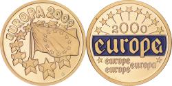 World Coins - France, Medal, Europe, Europa, Politics, 2000, Colorized, , Copper Gilt